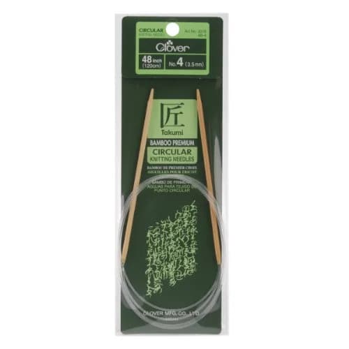 Clover Takumi Bamboo Circular 48-Inch Knitting Needles Size 4 | Light, Natural Bamboo for Knitting thumbnail 1