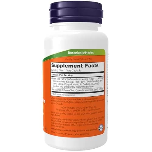 NOW Foods Green Tea Extract 400 mg Veg Capsules | Free Radical Scavenger, 90 Count (200 mg EGCg per capsule) thumbnail 2