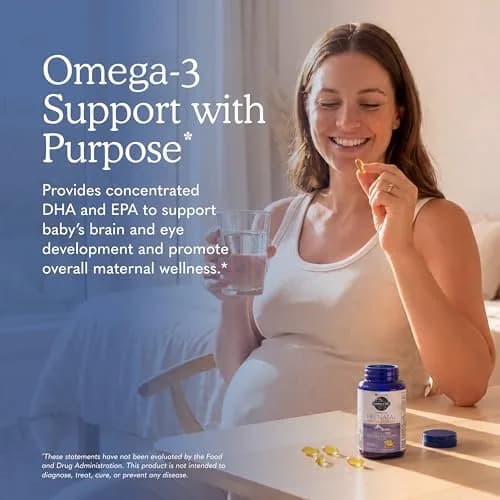 Garden of Life Prenatal DHA Omega 3 Fish Oil Supplement Lemon 60 Softgels | Supports Baby's Brain Development thumbnail 2