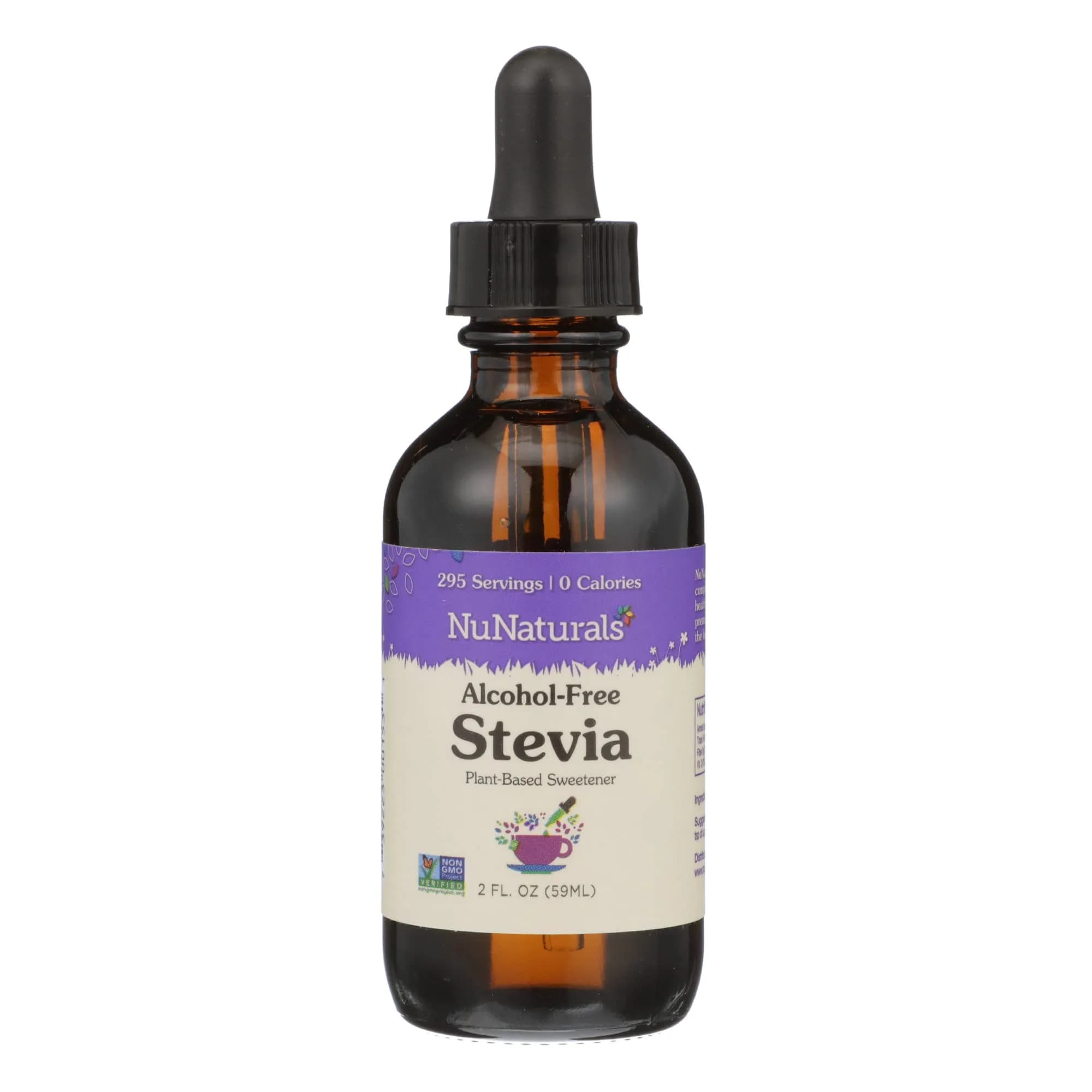 Nunaturals Liquid Stevia Sweetener, 2oz (2-Pack) | Pure, Unflavored, All-Natural Sugar Substitute