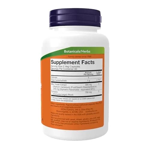 NOW Foods Silymarin Milk Thistle Extract 150 mg with Turmeric | Supports Liver Function thumbnail 2