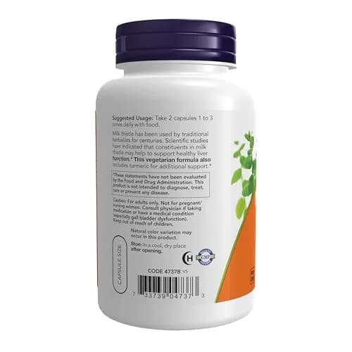 NOW Foods Silymarin Milk Thistle Extract 150 mg with Turmeric | Supports Liver Function thumbnail 3
