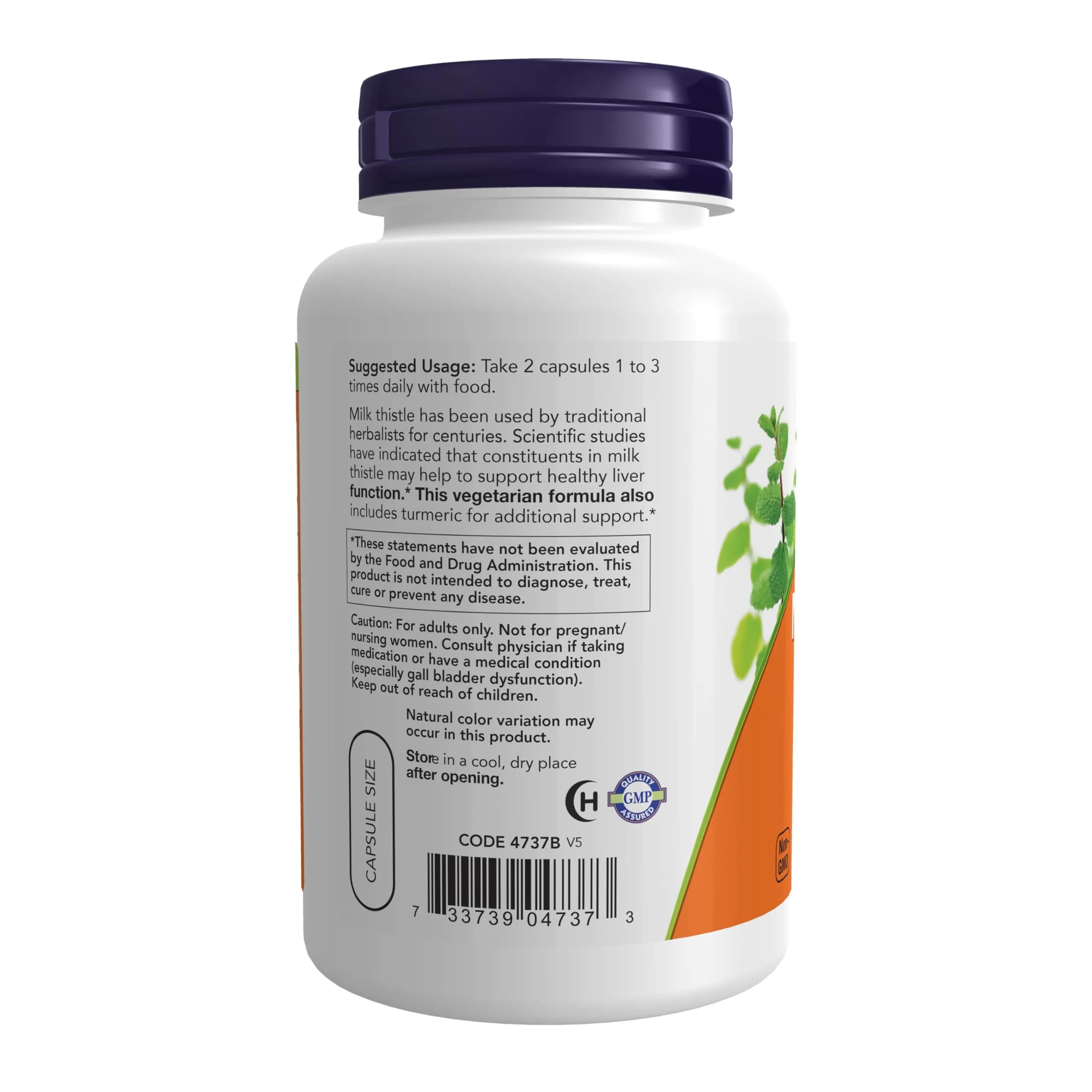 NOW Foods Silymarin Milk Thistle Extract 150 mg with Turmeric | Supports Liver Function - view 3