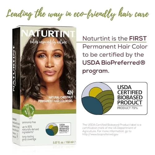 Naturtint 4N Natural Chestnut Permanent Hair Color 5.07 Fl Oz | Up to 100% Gray Coverage, Ammonia Free, Vegan, Long Lasting thumbnail 3