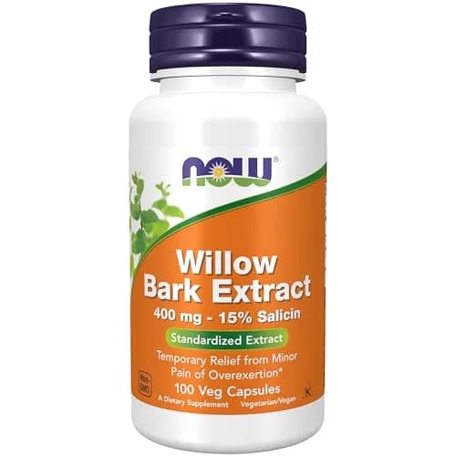 NOW White Willow Bark 400 mg Veggie Capsules | Standardized Extract with 15% Salicin thumbnail 1