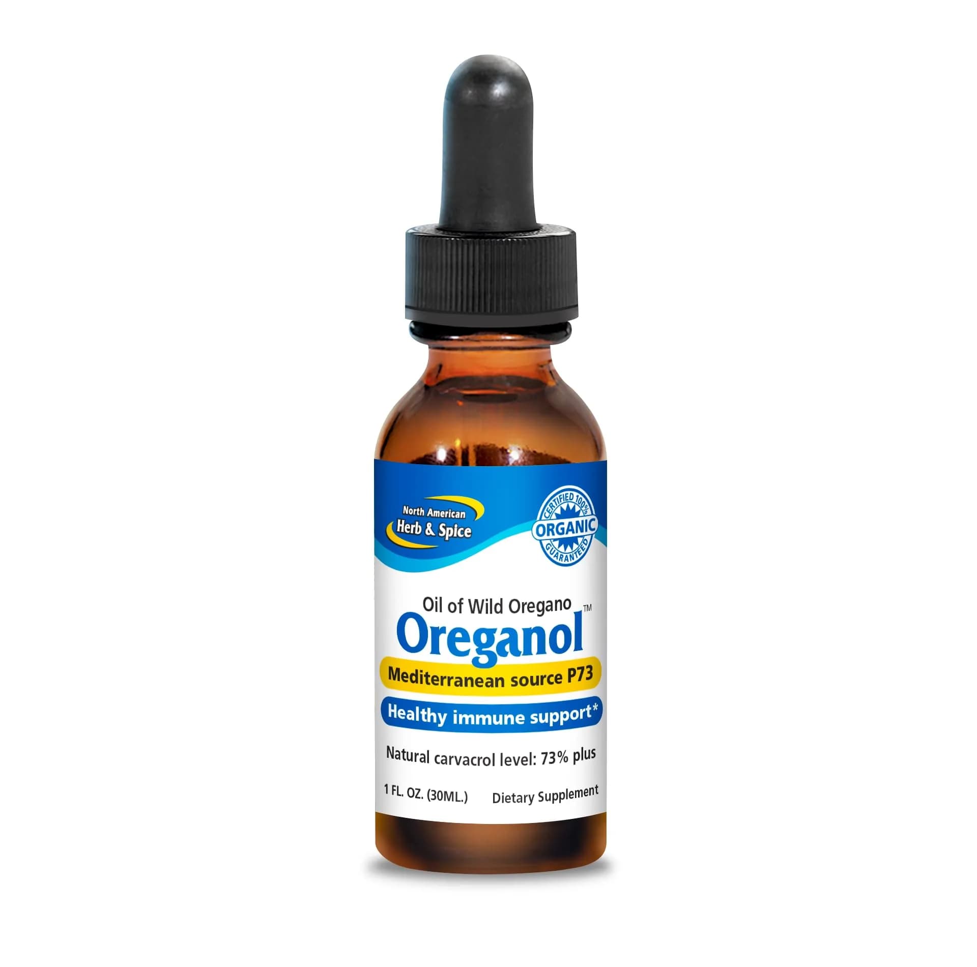 NORTH AMERICAN HERB & SPICE Oreganol Oil 30ml (1 Fl Oz) | Wild Organic Mediterranean Source P73 — 1 Fl Oz