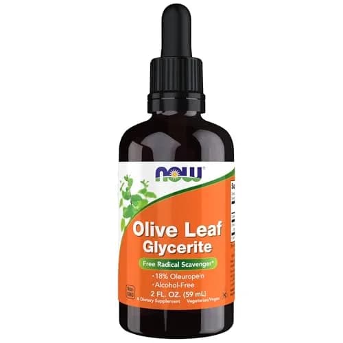 NOW Olive Leaf Glycerite Liquid 2 oz | Alcohol-Free, Vegan, Non-GMO, Made without Gluten thumbnail 1