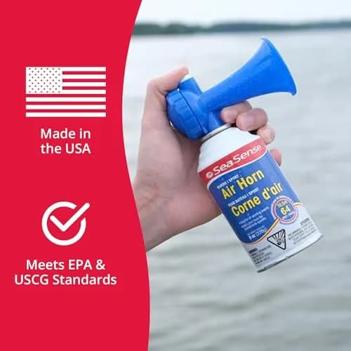 SeaSense Air Horn – Large Size (3.5 oz), 118 dB – Loud 1 Mile Range, Meets EPA & USCG Standards – Great for Boat & Marine Safety thumbnail 4