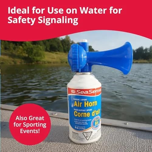 SeaSense Air Horn – Large Size (3.5 oz), 118 dB – Loud 1 Mile Range, Meets EPA & USCG Standards – Great for Boat & Marine Safety thumbnail 2
