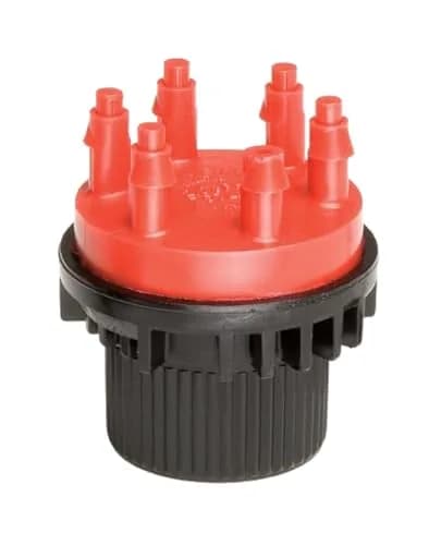 Rain Bird 6-Port Drip Manifold 2 GPH | Connects Six 1/4" Tubes to 1/2" Riser thumbnail 1