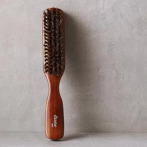 Diane Premium 100% Boar Bristle Styling Brush for Men & Barbers – Medium Bristles for Thick Coarse Hair – 5-Row, Wood Handle | Detangles, Smooths, Adds Shine thumbnail 3