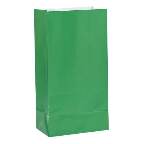 Unique Vibrant Green Paper Party Bags (12 Count, 25cm x 9cm x 25cm) | Eco-Friendly & Sturdy for All Celebrations thumbnail 1