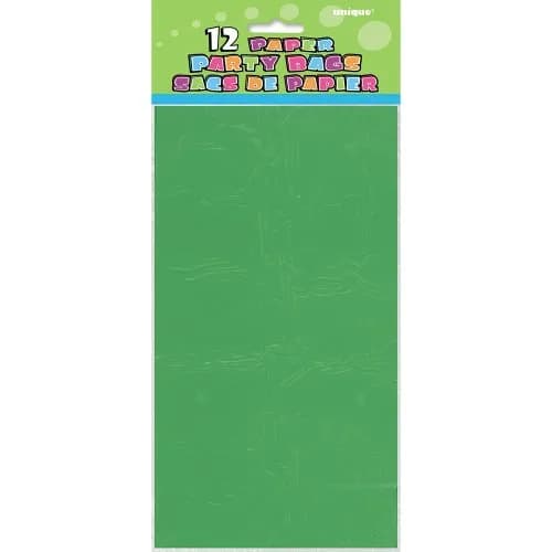 Unique Vibrant Green Paper Party Bags (12 Count, 25cm x 9cm x 25cm) | Eco-Friendly & Sturdy for All Celebrations thumbnail 2