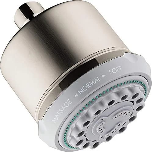 hansgrohe Clubmaster Shower Head Brushed Nickel 9.5cm (3.75") | 3 Spray Modes, 2.5 GPM Flow Rate thumbnail 1