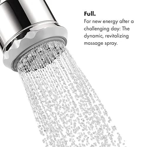 hansgrohe Clubmaster Shower Head Brushed Nickel 9.5cm (3.75") | 3 Spray Modes, 2.5 GPM Flow Rate thumbnail 3