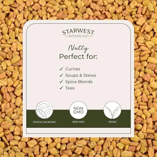 Starwest Botanicals Organic Whole Fenugreek Seeds 16 Ounce | Kosher & USDA Certified thumbnail 3