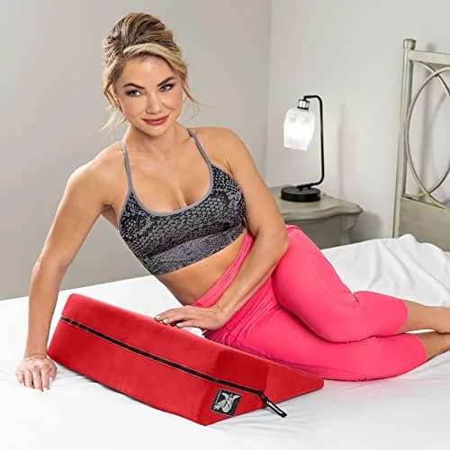 Liberator Wedge Intimate Sex Positioning Pillow, Red Microfiber, 24 inch | 27° angle for deeper penetration & G-spot thumbnail 2
