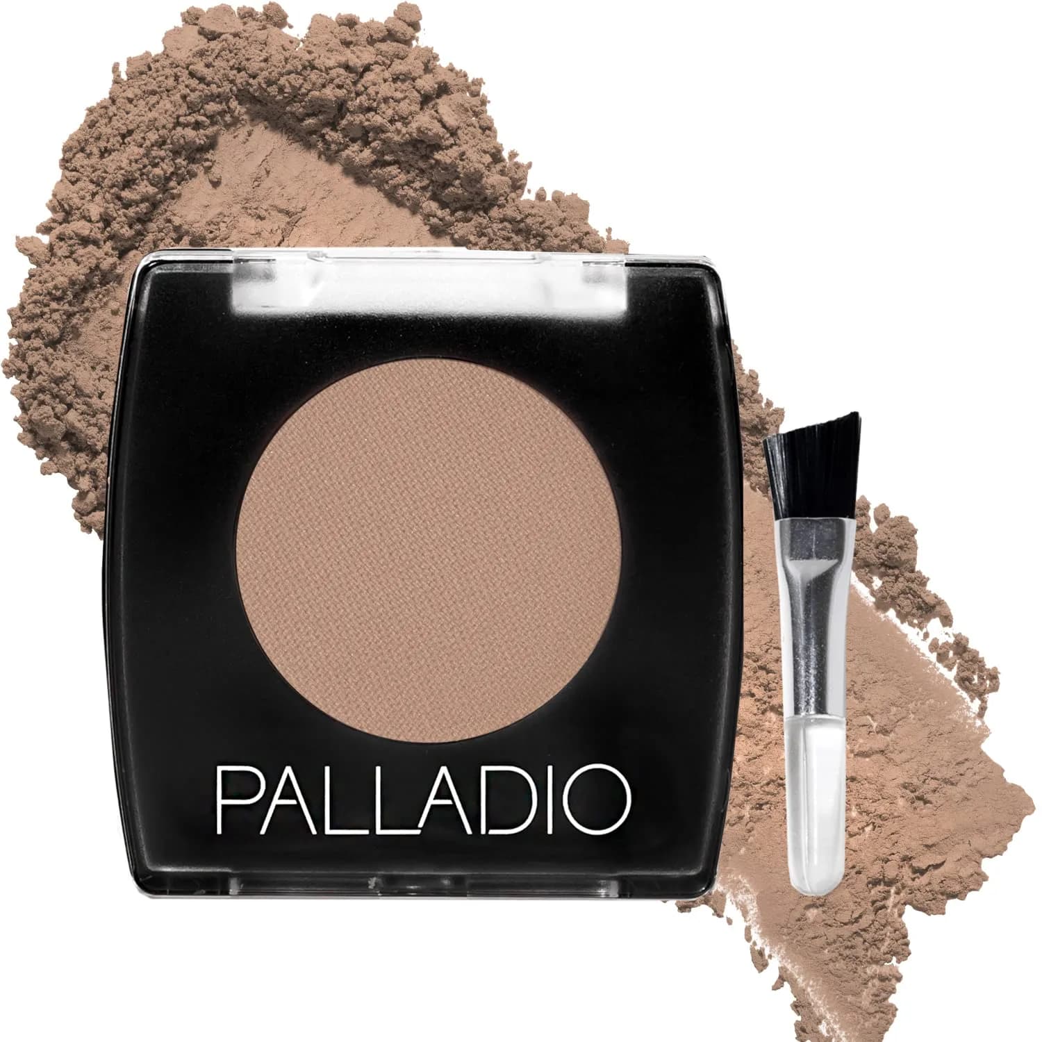 Palladio Brow Powder for Eyebrows | Soft & Natural with Jojoba & Shea, Compact Size for Travel, Includes Brush — Taupe