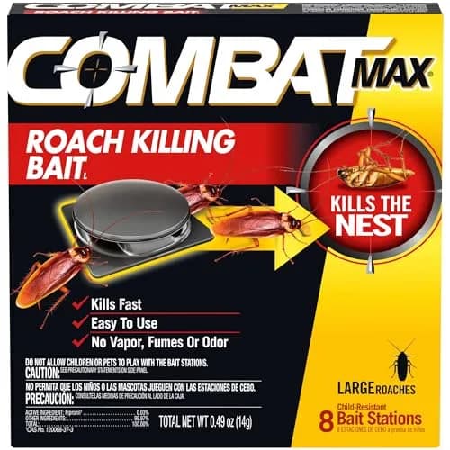 Combat Max Large Roach Killing Bait Stations 8 Count | Kills Roaches Continuously for 3 Months thumbnail 1