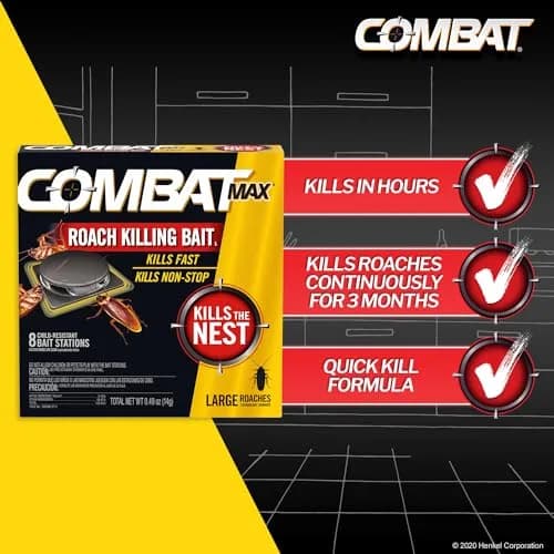 Combat Max Large Roach Killing Bait Stations 8 Count | Kills Roaches Continuously for 3 Months thumbnail 2