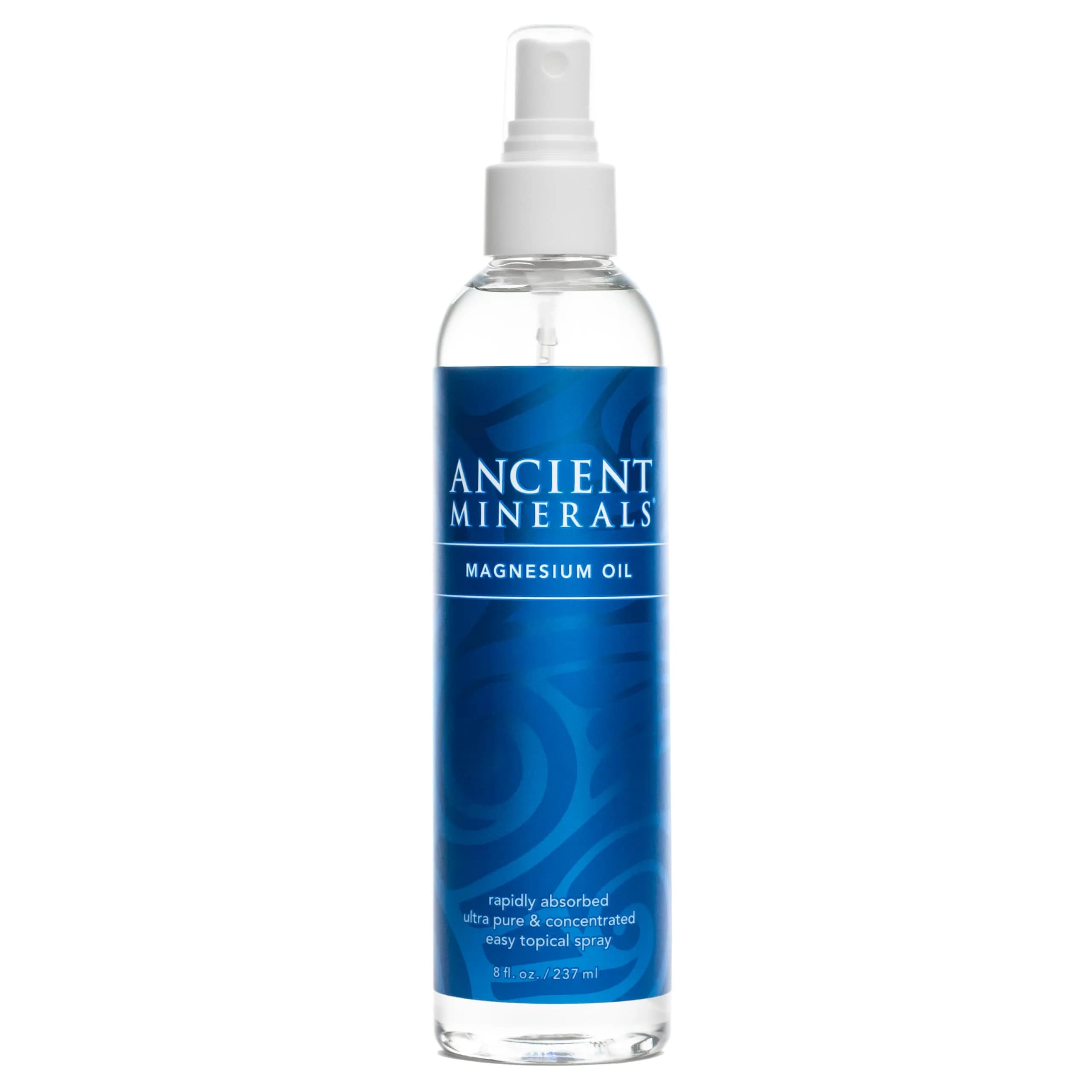 Ancient Minerals Magnesium Oil Spray, Zechstein Chloride, 8oz | Pure Transdermal Magnesium for Skin & Muscle Support — 8 Fl Oz