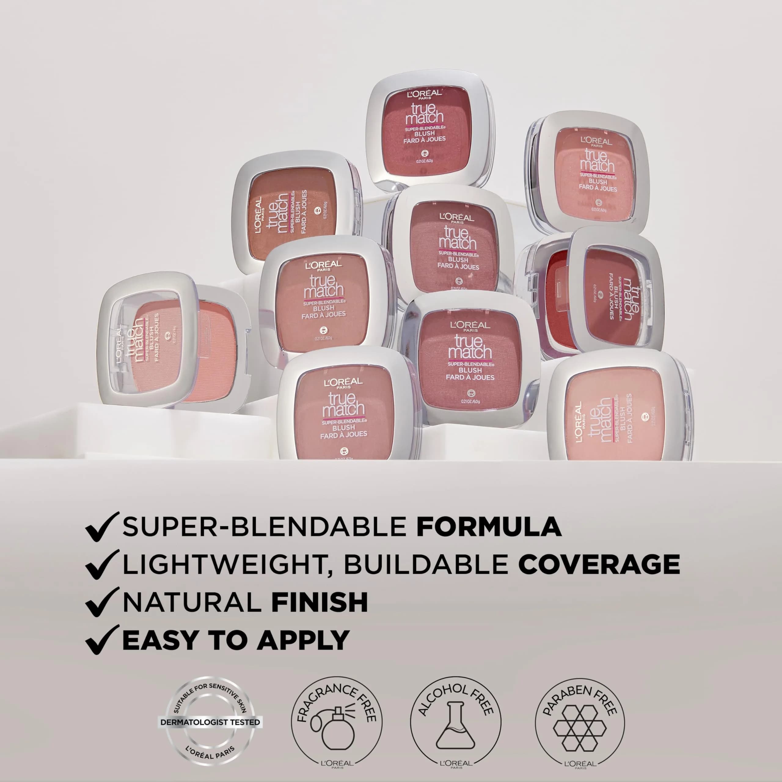 L'Oreal Paris True Match Super-Blendable Powder Blush Apricot Kiss 5.95g (0.21 Oz) | Natural Shimmer for Cheekbones - view 7