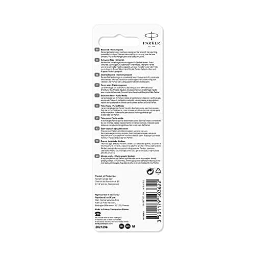 Parker Quink Gel Ink Refills Medium Tip Black | Reliable Writing Performance thumbnail 2
