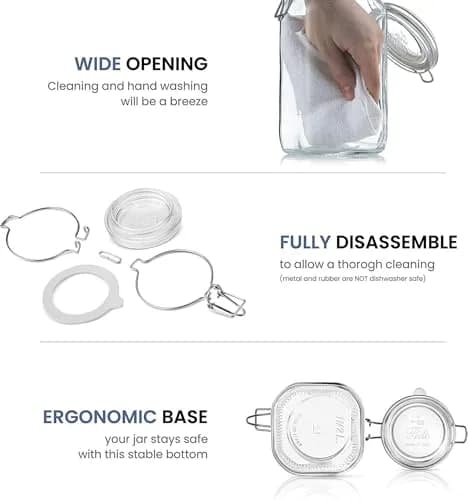 Bormioli Rocco Fido Glass Jar 25.25 oz | Airtight, Italian Craftsmanship, BPA-Free thumbnail 6