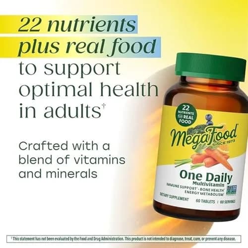 MegaFood One Daily Multivitamin for Women & Men, 22 Nutrients, 90 Tablets | Supports Immunity & Bone Health thumbnail 3