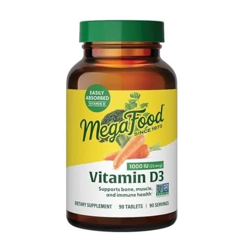 MegaFood Vitamin D3 1000 IU (25 mcg) | Bone & Immune Support, Vegetarian, 90 Tablets thumbnail 1