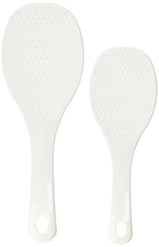 Inomata White Melamine Rice Paddle Set | 2-Piece Japanese Non-Stick Spoon thumbnail 1