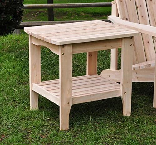 Shine Company Long Island Rectangular Side Table 19"D x 24"W x 22"H | Solid Cedar, 2-Tier thumbnail 2