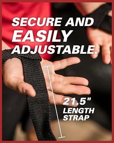 Harbinger Padded Cotton Lifting Straps with NeoTek Cushioned Wrist (Pair, Merlot) | Secure Grip for Heavy Lifts thumbnail 3