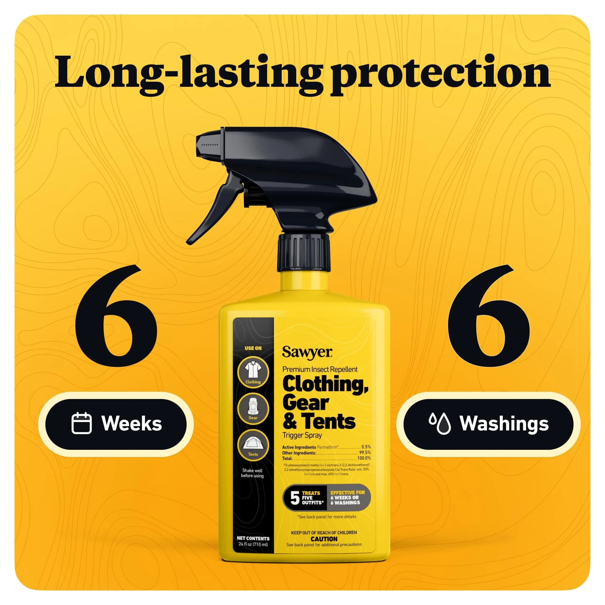 Sawyer Permethrin Insect Repellent Spray for Clothing & Gear, 709ml (24 Fl Oz) | Kills Ticks & Mosquitoes for 6 Weeks - view 4