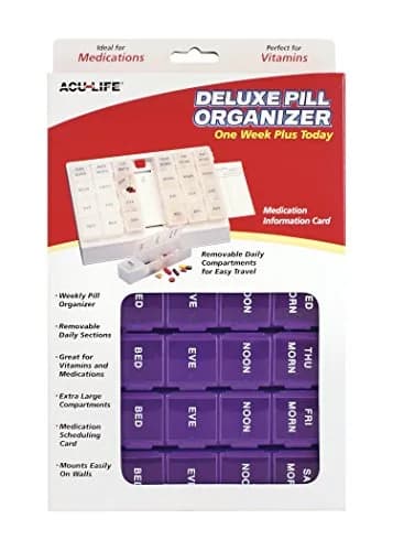 Acu-Life Pop-Out Daily 7-Day Pill Organizer | 17.3cm (6.75 in) x 26.4cm (9.75 in) x 4.5cm (1 in) thumbnail 2