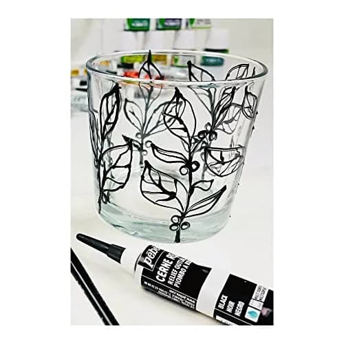 Pebeo Vitrail Cerne Relief Dimensional Paint Black 20ml (0.68 Fl Oz) | ASTM D-4236 Certified Outliner thumbnail 2
