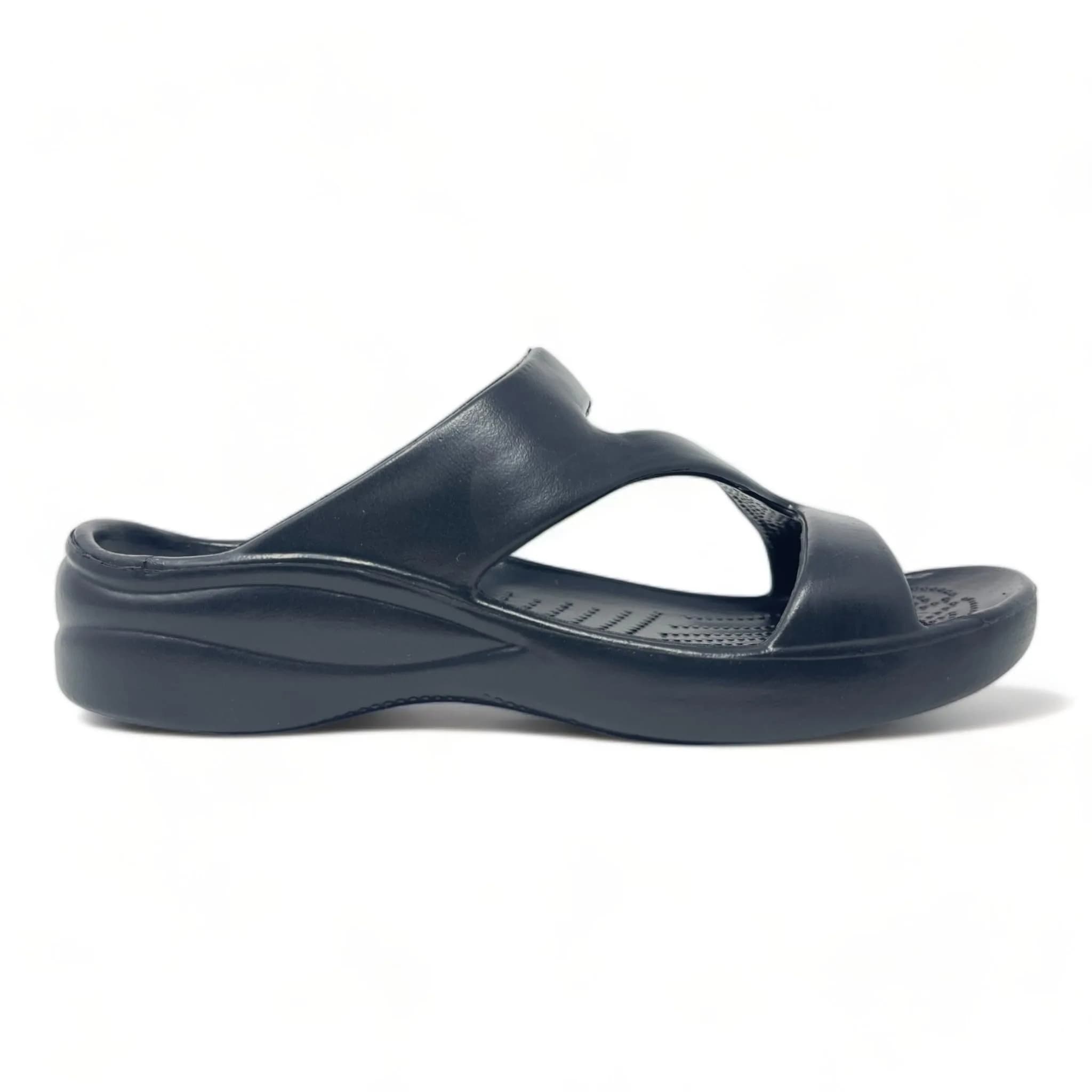 DAWGS Ladies Z Sandal 8 M US | Slip-On Slide with Arch Support & Massage Pods — Black / 7