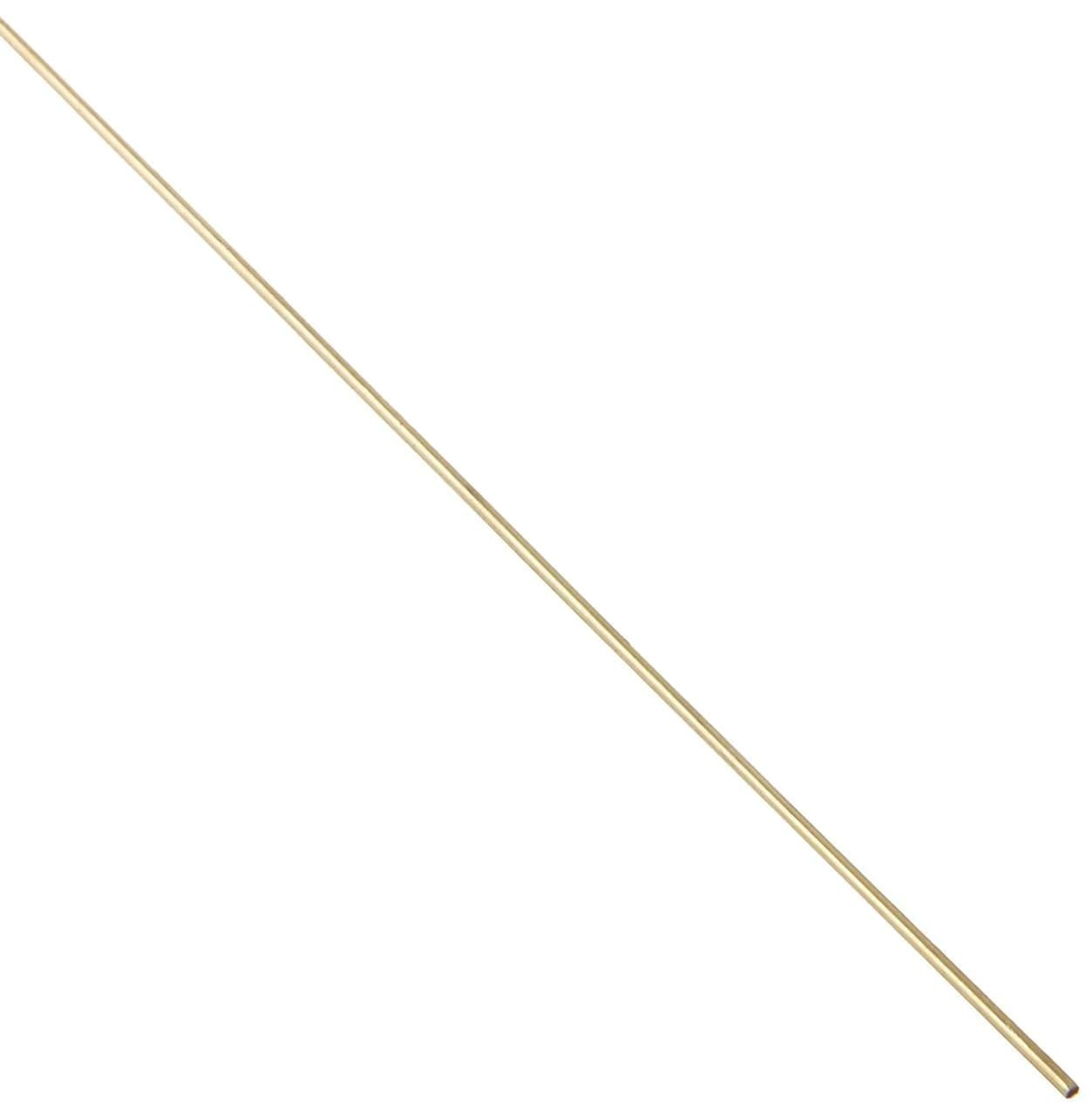 K & S Precision Metals Round Brass Rod 0.020" OD x 12" Long (5 Rods, 0.009 kg) | Wear-Resistant 260 Brass Alloy for DIY, Electrical, Plumbing, Jewelry, Modeling — 1/32" OD / 5 Rods