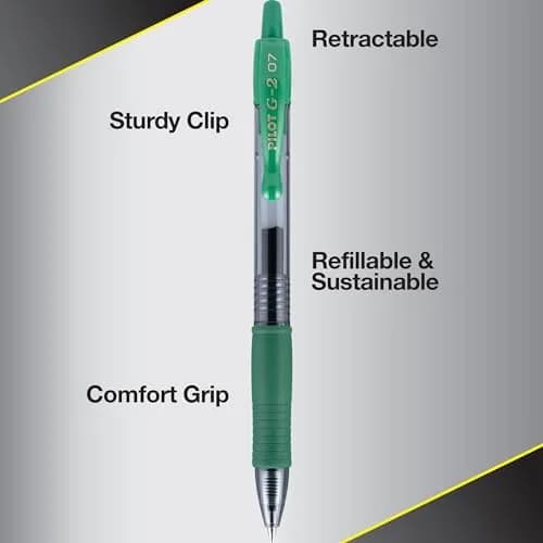 PILOT G2 Premium Gel Roller Pens, Green Ink Fine Point, Pack of 12 | Smooth Writing, Long-Lasting, Comfortable Grip thumbnail 4
