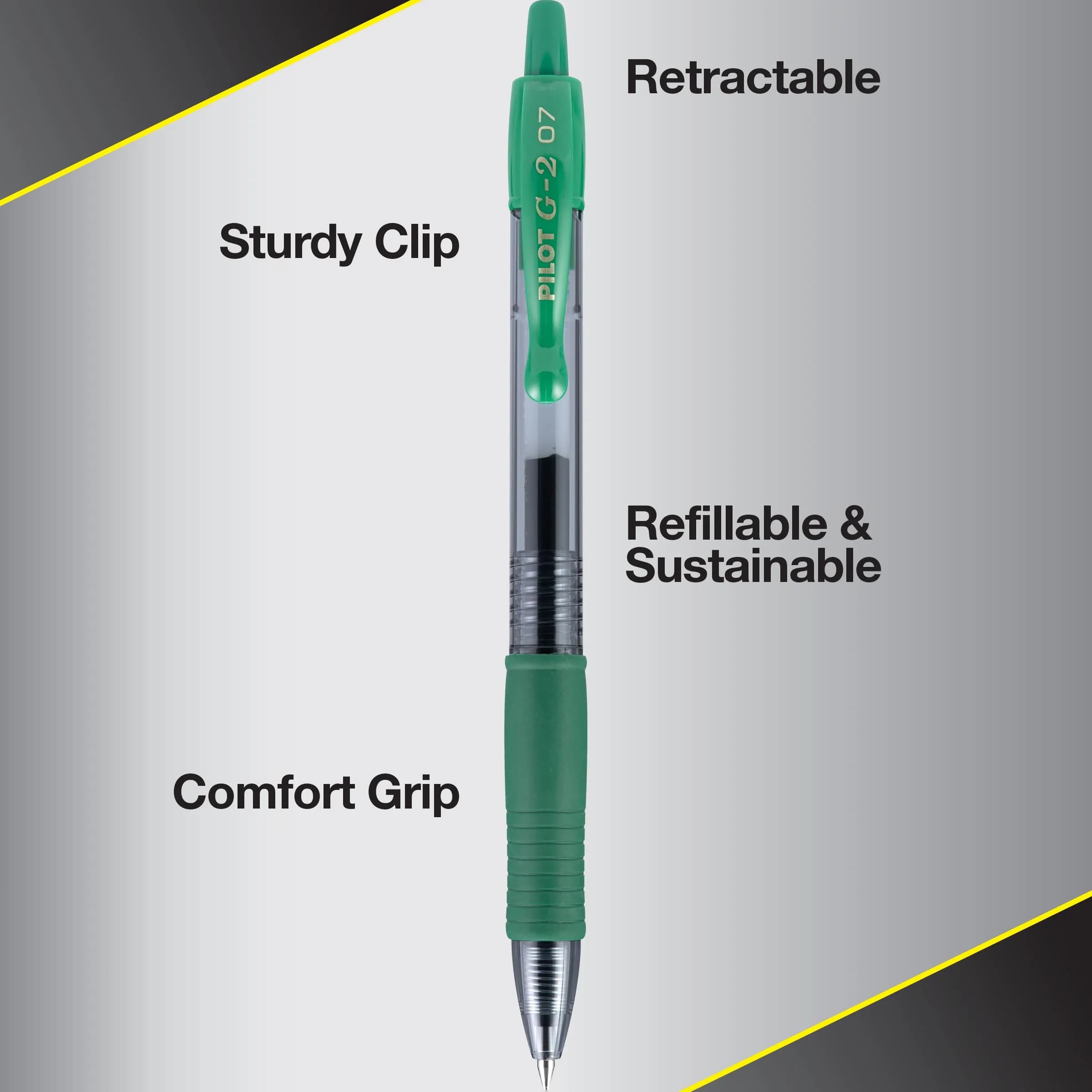 PILOT G2 Premium Gel Roller Pens, Green Ink Fine Point, Pack of 12 | Smooth Writing, Long-Lasting, Comfortable Grip - view 4