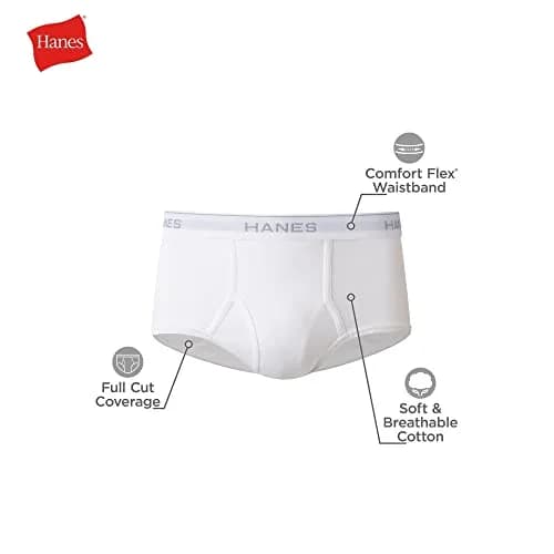 Hanes Men's Cotton Briefs 3-pack | Tagless ComfortFlex Waistband, White, Medium thumbnail 5