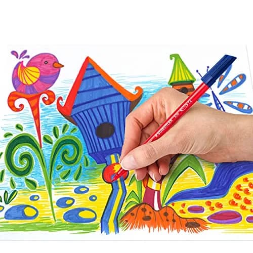 STAEDTLER Marking Pen Set - Fine Tip 20 Pack Assorted Colors | Water-Based, Non-Toxic, Washable for Kids thumbnail 4
