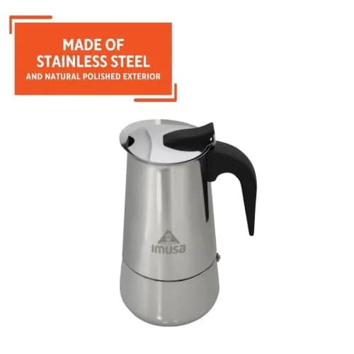 Imusa Stainless Steel 6 Cup Coffee Maker | Elegant Stovetop Espresso & Moka Pot (70-120 chars) thumbnail 3
