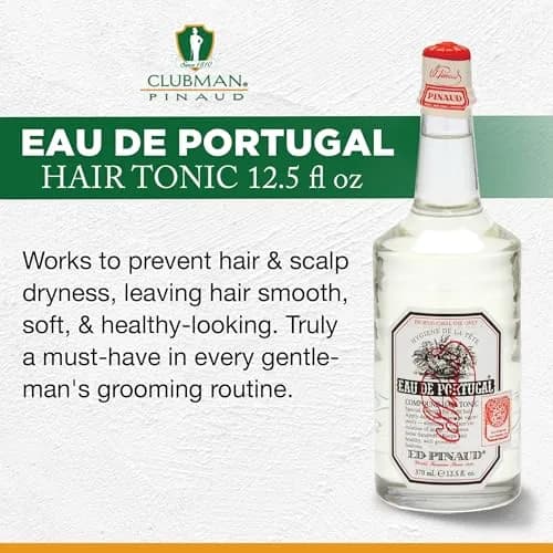 Clubman Eau de Portugal Hair Tonic for Men - 355ml (12.5 Fl Oz) | Stimulates Scalp, Controls Frizz, Promotes Shine thumbnail 3