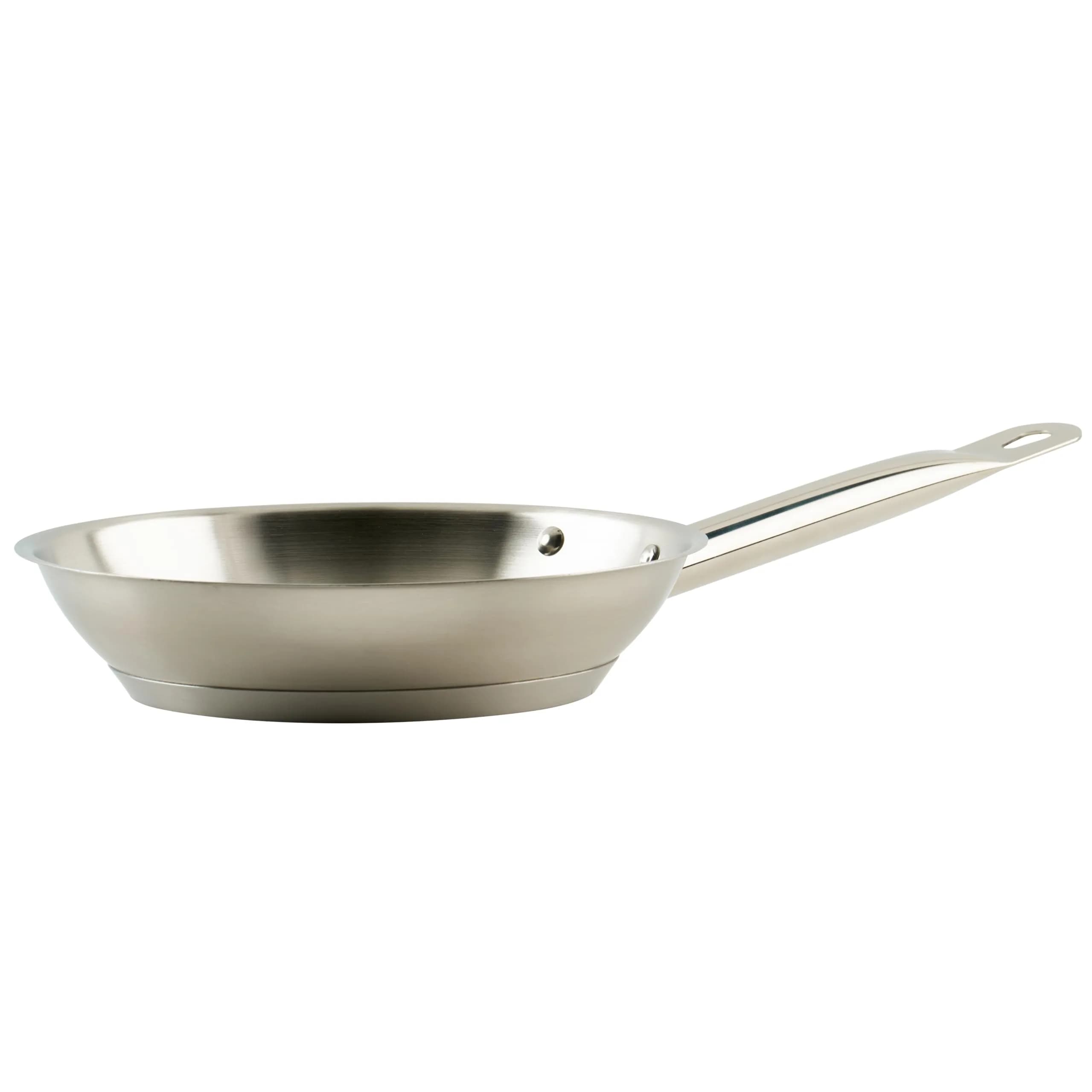 Winware 8" Stainless Steel Commercial-Grade Fry Pan | Even Heat Distribution & Induction Compatible