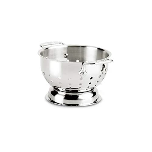 All-Clad Stainless Steel Colander 1.5 Quart (1.42 L) with Handle | Quick Drainage for Kitchen Use thumbnail 1