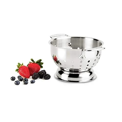 All-Clad Stainless Steel Colander 1.5 Quart (1.42 L) with Handle | Quick Drainage for Kitchen Use thumbnail 2