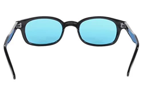 Pacific Coast Original KD's Biker Sunglasses Black Frame/Turquoise Lens | Wrap-Around UV Protection thumbnail 7