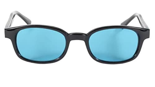 Pacific Coast Original KD's Biker Sunglasses Black Frame/Turquoise Lens | Wrap-Around UV Protection thumbnail 3