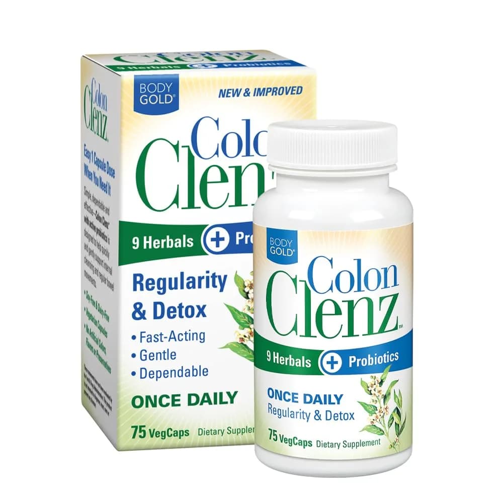 Body Gold Colon Clenz & Detox Overnight Formula, 75 Capsules | Supports Digestive Health & Regularity - main product image